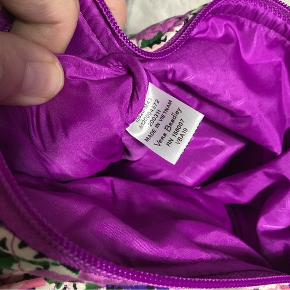 Vera Bradley Flower Garden Purple EUC Quilted Large Crossbody - Picture 10 of 11